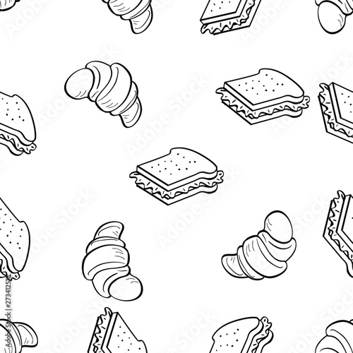 Doodle Vector Food Seamlesss Pattern