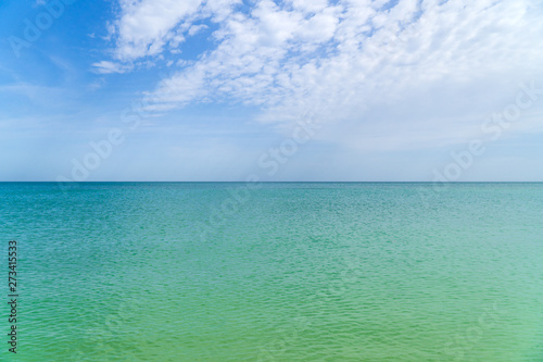 Horizon line above sea surface
