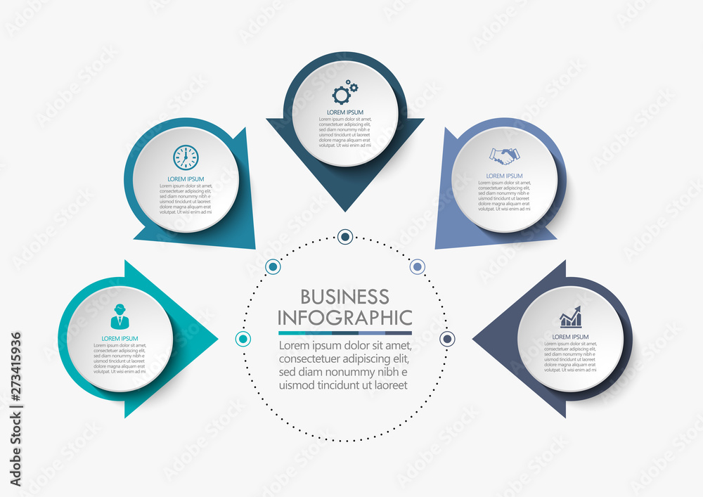 infographics arrow symbol timeline with circle button... Business circle. timeline infographic icons designed for abstract ...