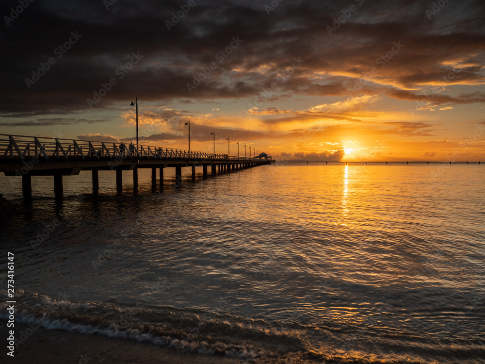 Fototapeta premium Pier Sunrise with Beautiful Sky