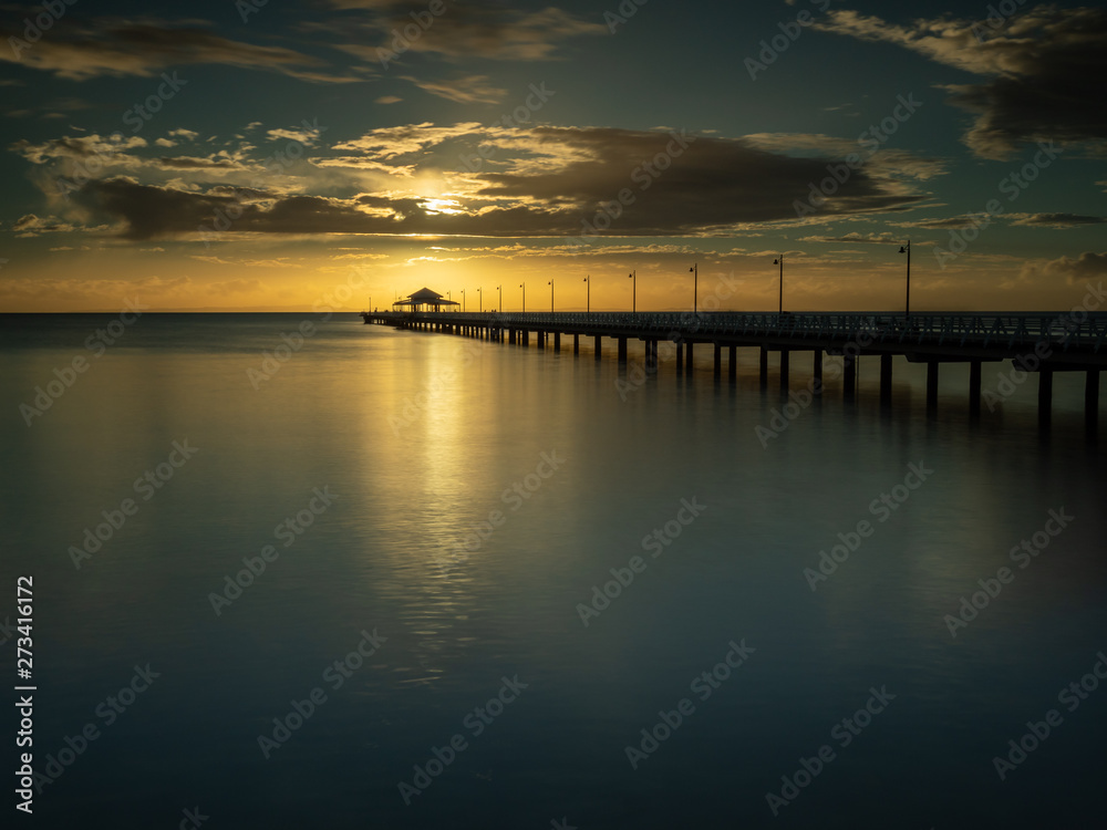 Pier Sunrise with Beautiful Sky