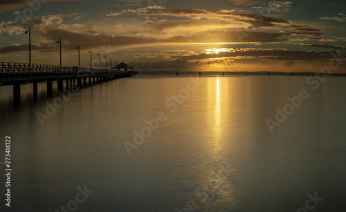 Panoramic Pier Sunrise with Beautiful Sky © Kevin