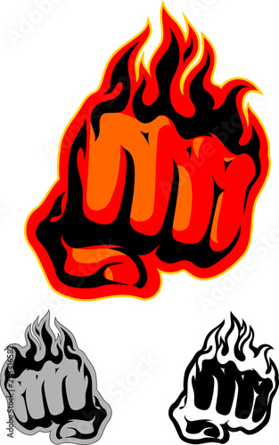 Flaming Red Fist Art photo
