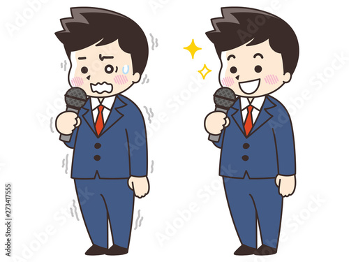 スピーチするビジネスマン