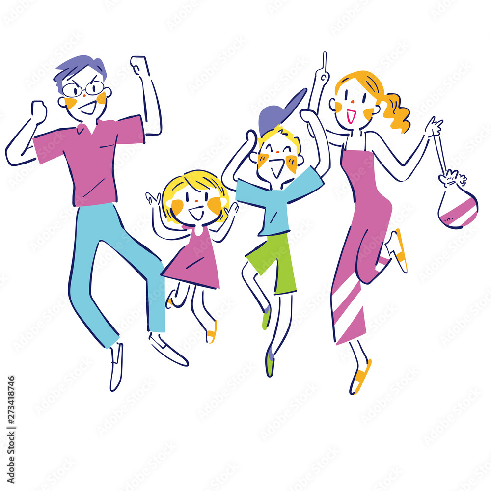 嬉しいな ジャンプする家族 イラスト Stock Illustration Adobe Stock 嬉しいな ジャンプする家族 イラスト Stock Illustration Adobe Stock