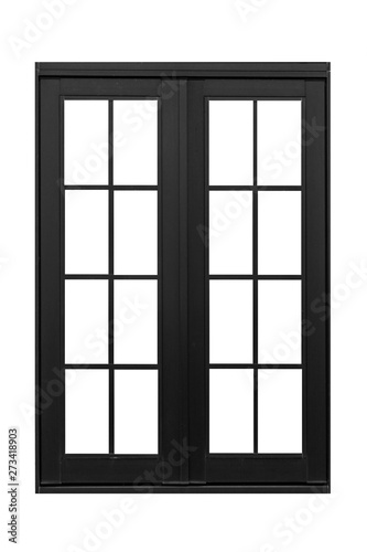 Metal window frame isolated on white background