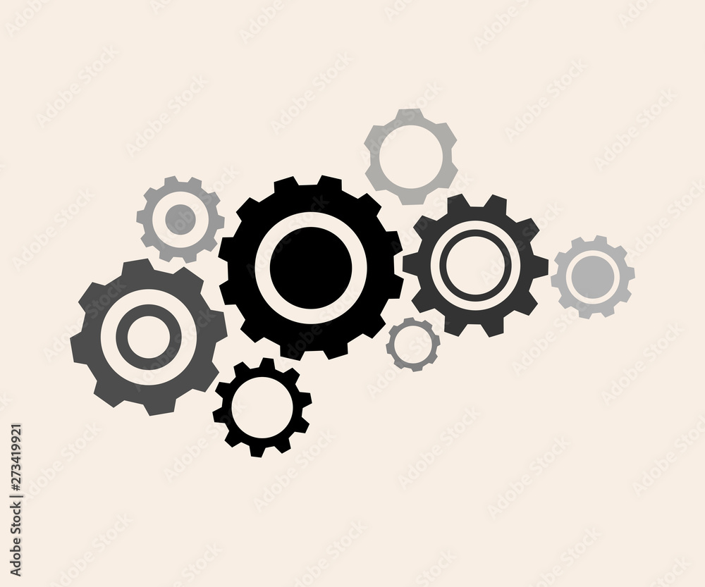 Vector illustration of gears with on the blue background template. Gear vector icon. Web design icon. Gears and cogs symbol. Space for gear text. Vector illustration of gears with on the blue background template. Gear vector icon. Web design icon. Gears and cogs symbol. Space for gear text.