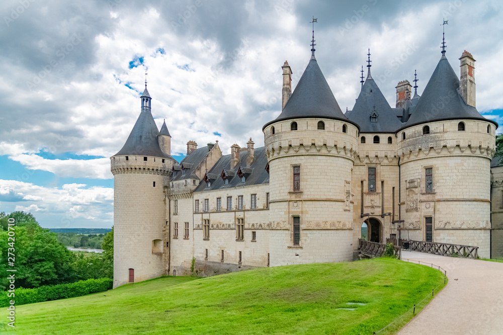 Chaumont-sur-Loire castle, France, beautiful French heritage, panorama
