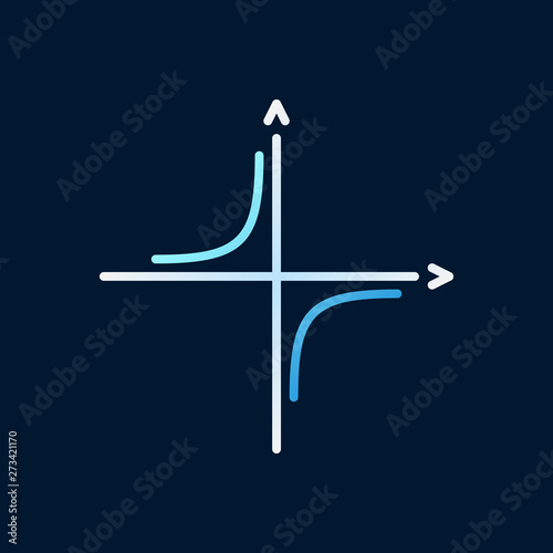 Mathematics Coordinate Axis vector colored linear icon or logo element on dark background