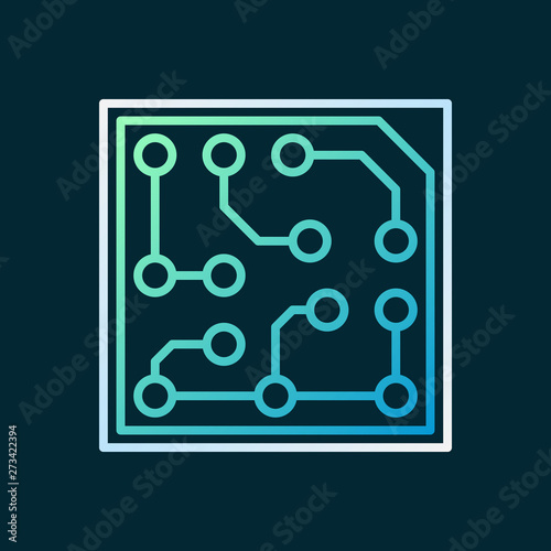 Circuit Board vector outline Technology concept icon or design element