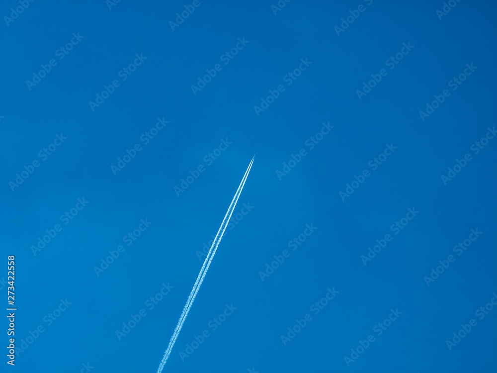 blue sky clean minimal with plane cloud trail blue sky clean minimal with plane cloud trail