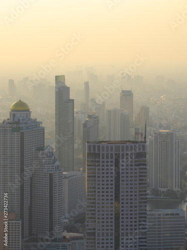 Landscape photography of Skyscraper in Bangkok City.