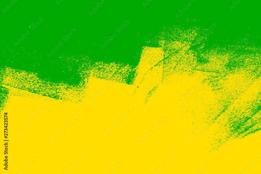 yellow green paint background texture with grunge brush strokes Stock