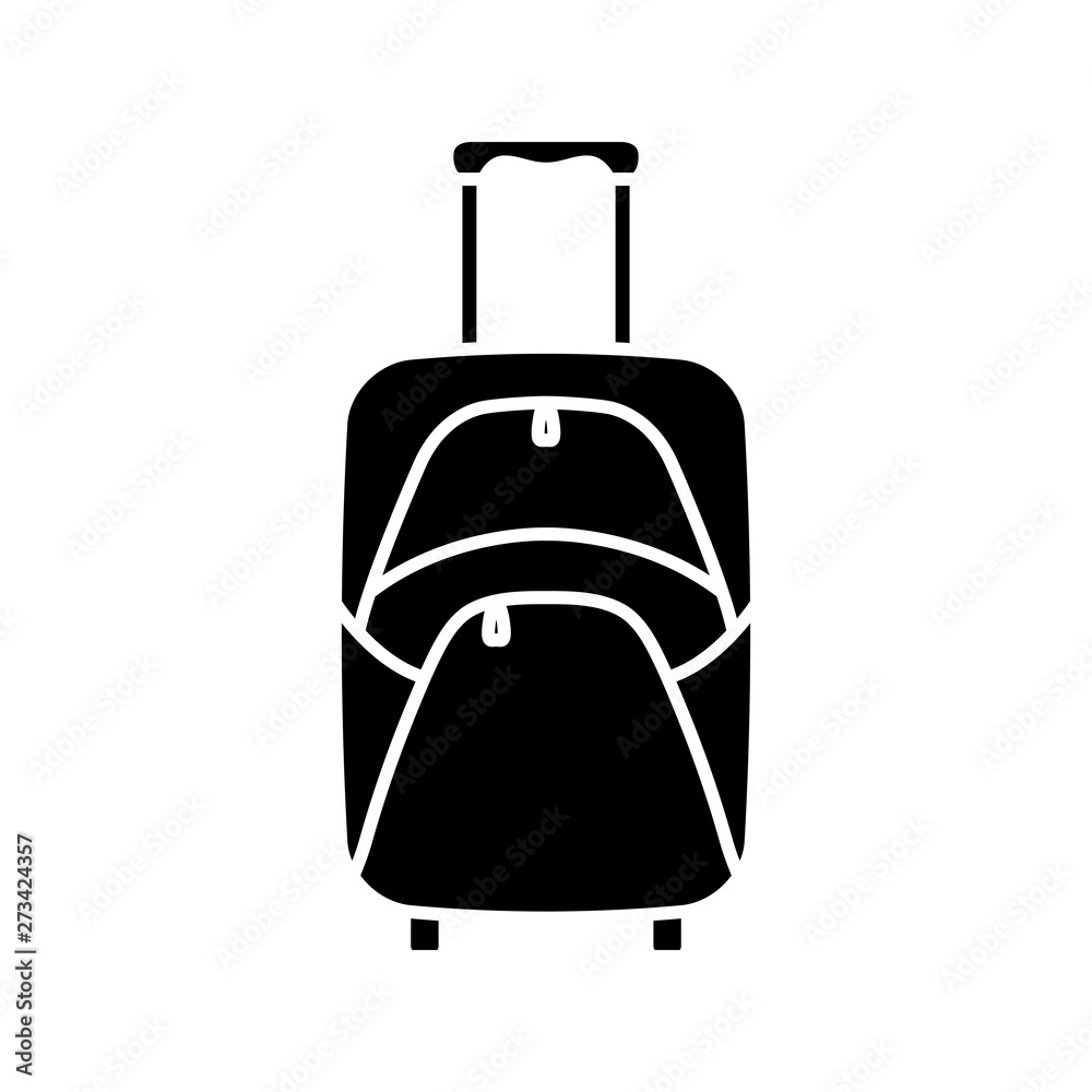 Black and white suitcase icon.