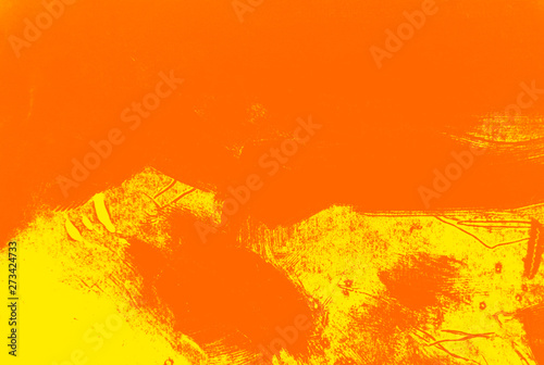 yellow orange summer paint background texture with grunge brush strokes