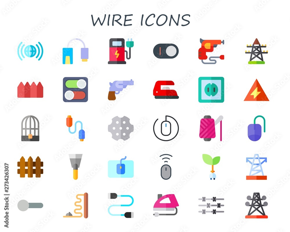 wire icon set wire icon set
