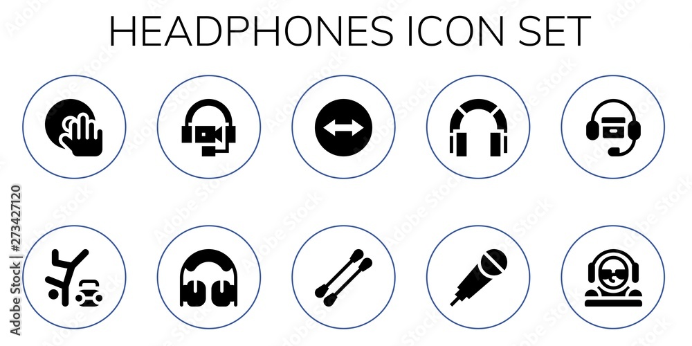 headphones icon set headphones icon set