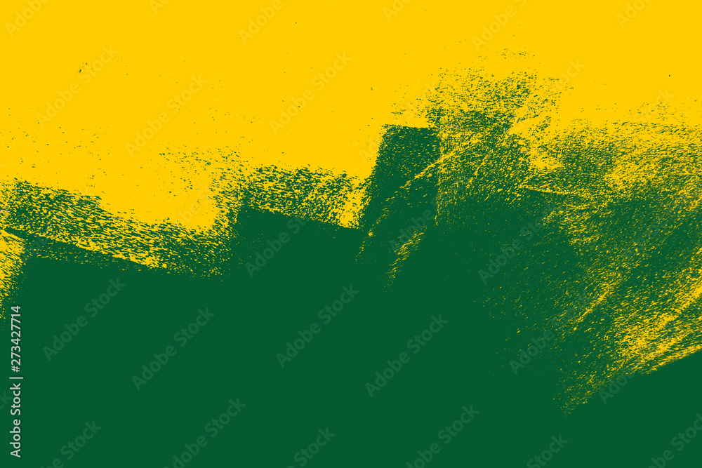 yellow green paint background texture with grunge brush strokes Stock