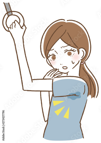 ワキ汗を気にする女性