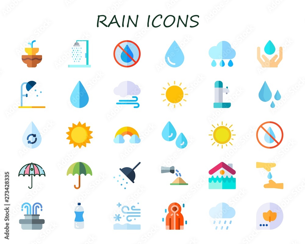 rain icon set