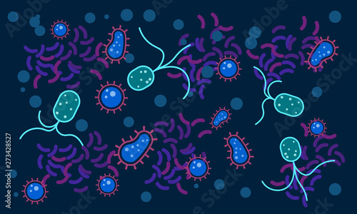 Bacteria and virus concept background. Health care and medical concept background