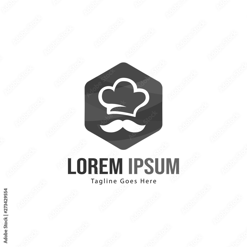 Chef logo template design with frame. minimalist Chef logo vector illustration Chef logo template design with frame. minimalist Chef logo vector illustration