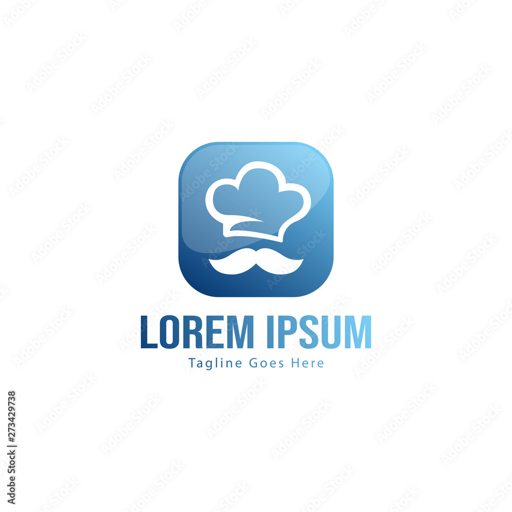 Obraz premium Chef logo template design with frame. minimalist Chef logo vector illustration