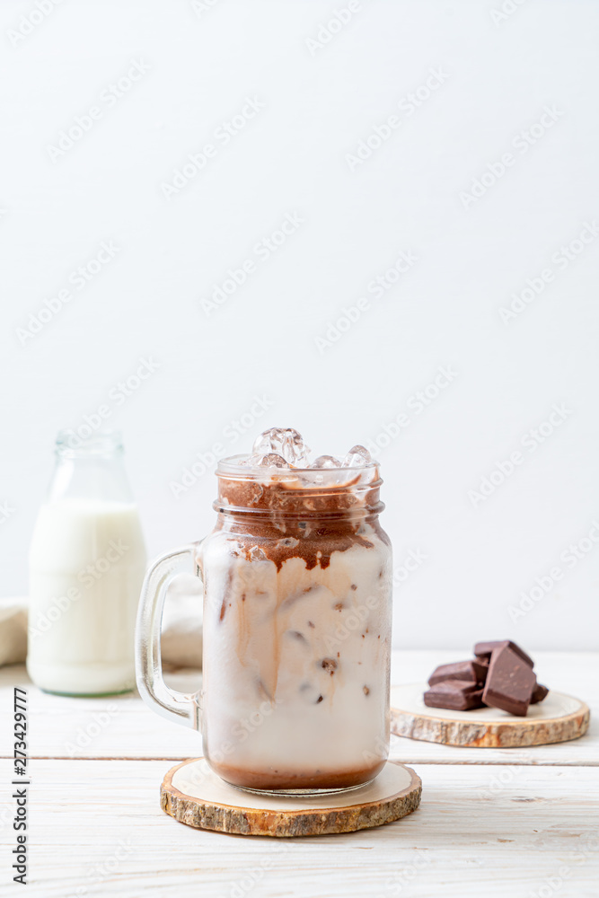 Iced chocolate milkshake drink Iced chocolate milkshake drink