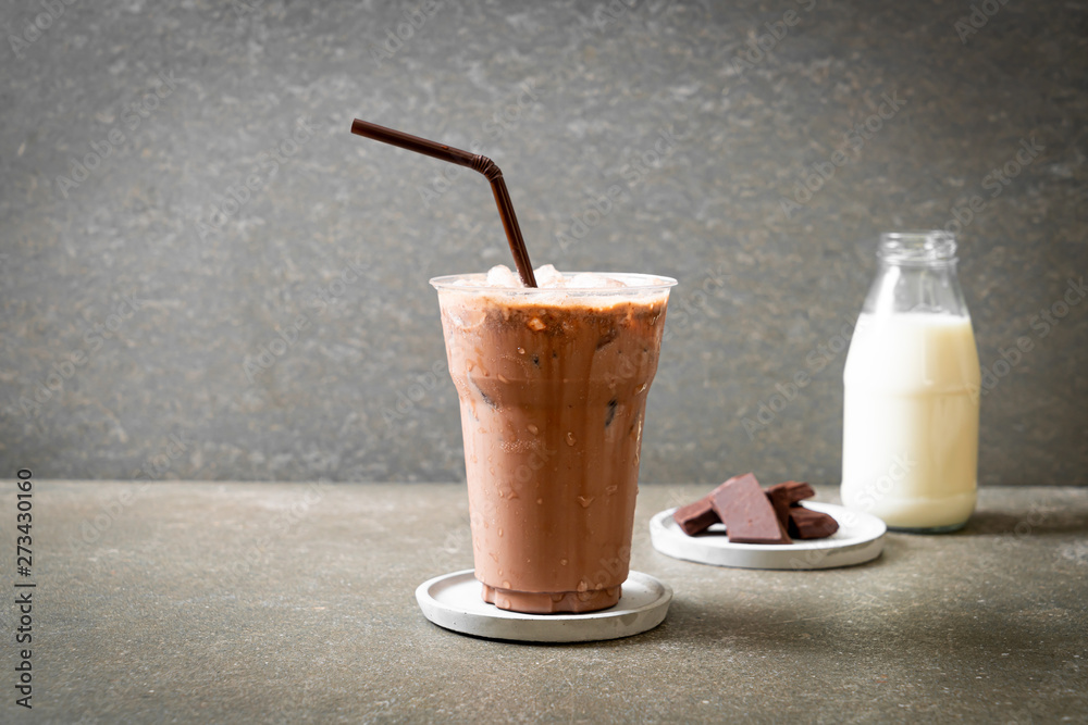 Iced chocolate milkshake drink Iced chocolate milkshake drink