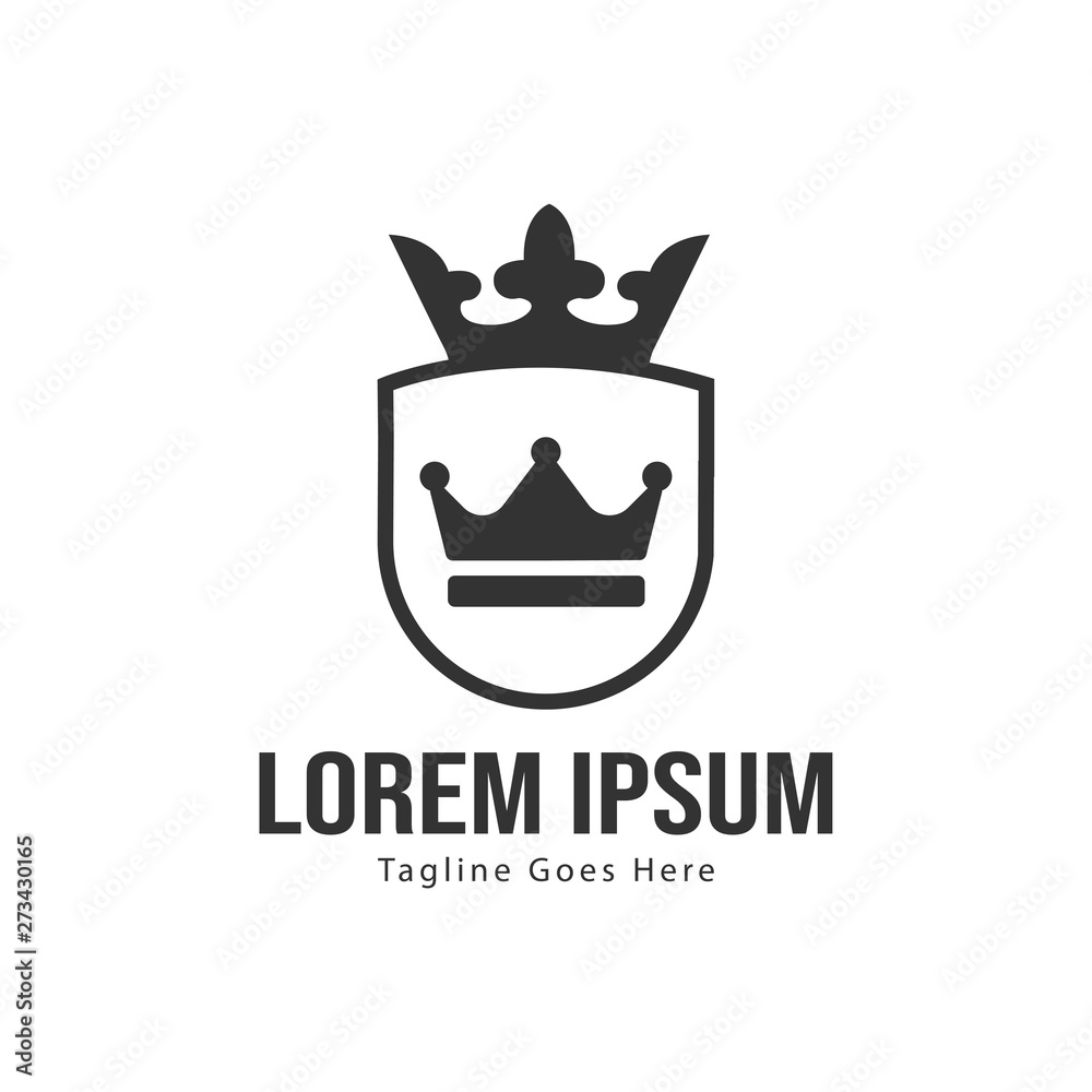 Fototapeta premium Crown logo template design with frame. minimalist crown logo vector illustration