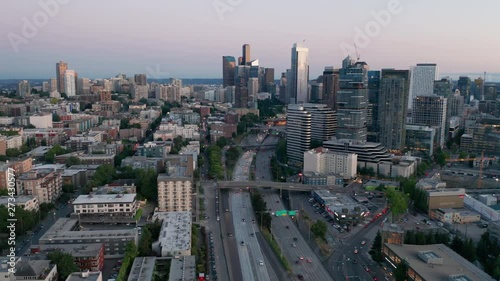 Aerial View Capital Hill and Downtown Seattle Washington photo