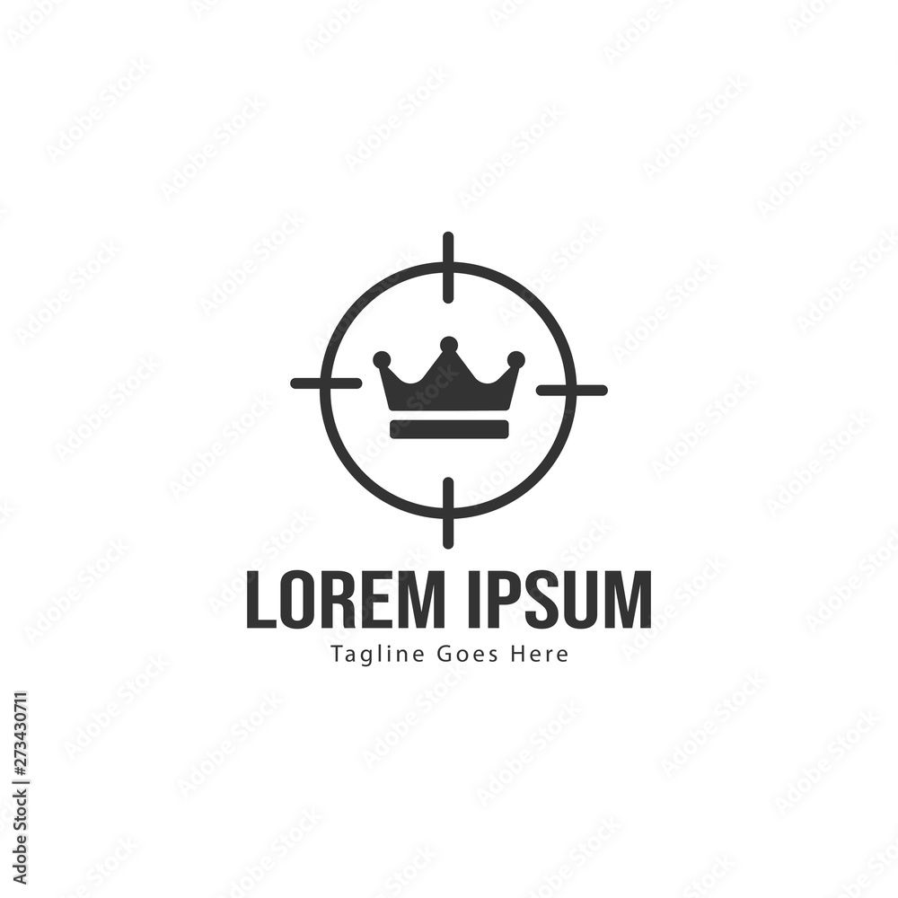 Crown logo template design with frame. minimalist crown logo vector illustration Crown logo template design with frame. minimalist crown logo vector illustration