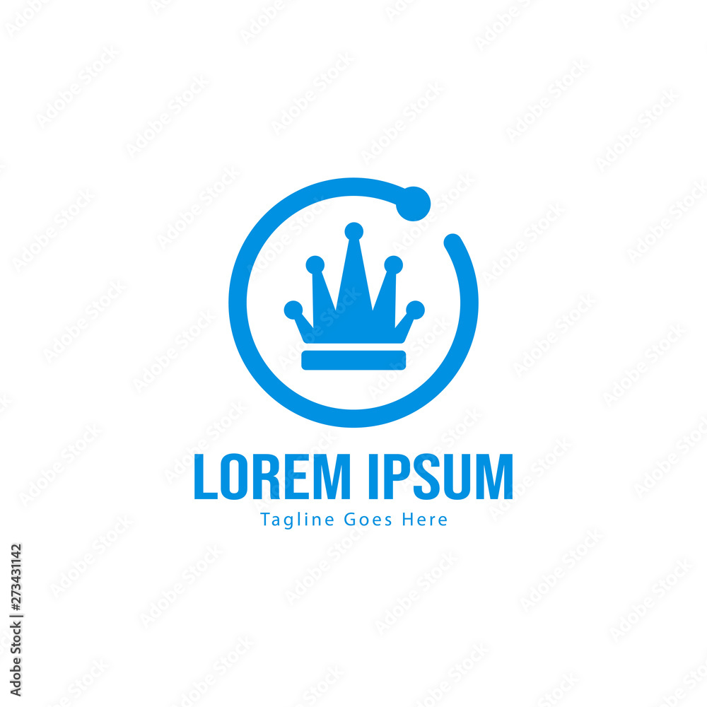 Crown logo template design with frame. minimalist crown logo vector illustration Crown logo template design with frame. minimalist crown logo vector illustration