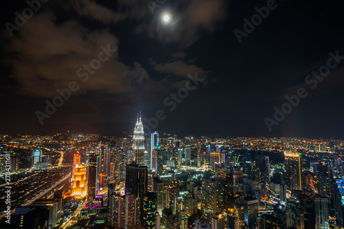 the panorama of Kuala Lumpur at night