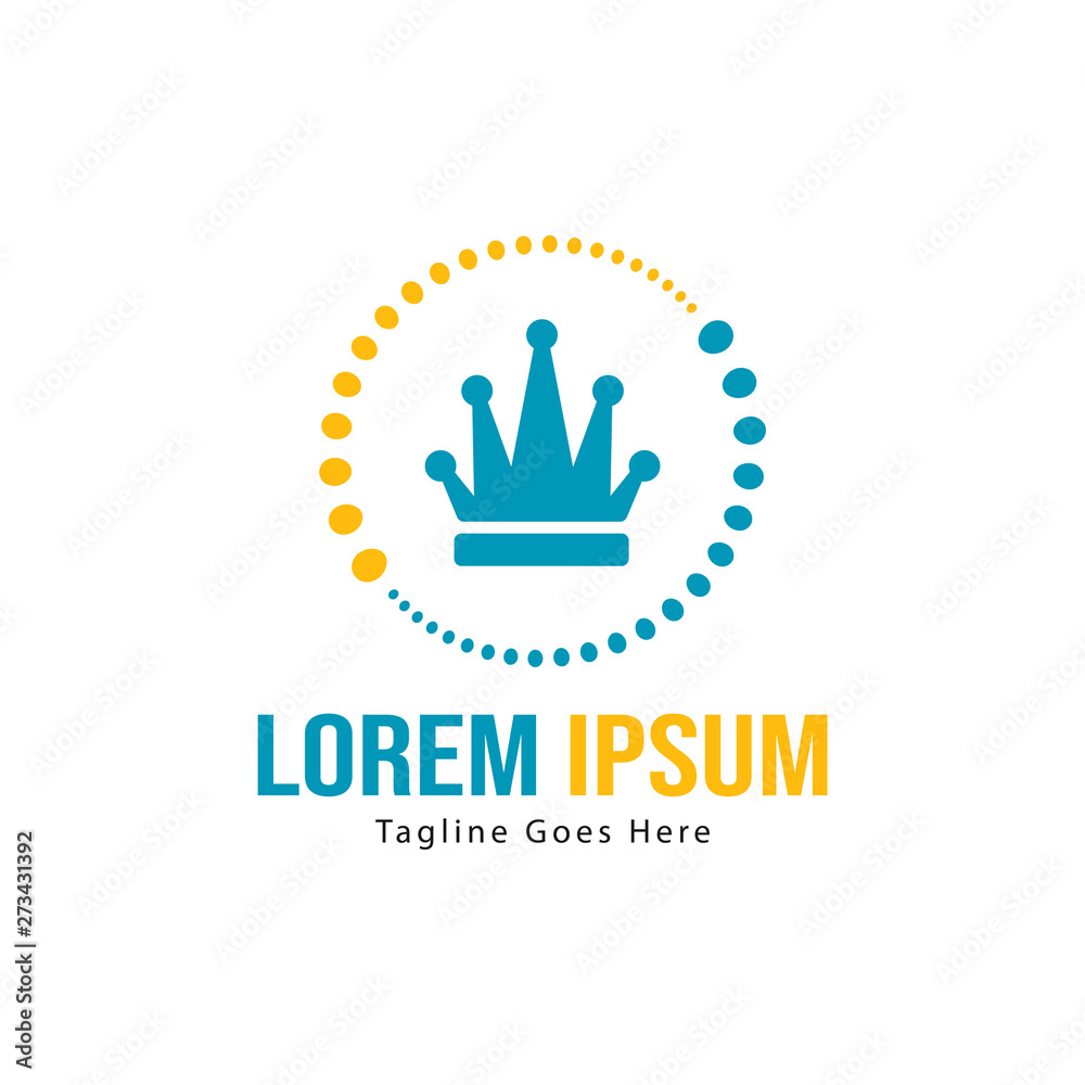 Crown logo template design with frame. minimalist crown logo vector illustration Crown logo template design with frame. minimalist crown logo vector illustration