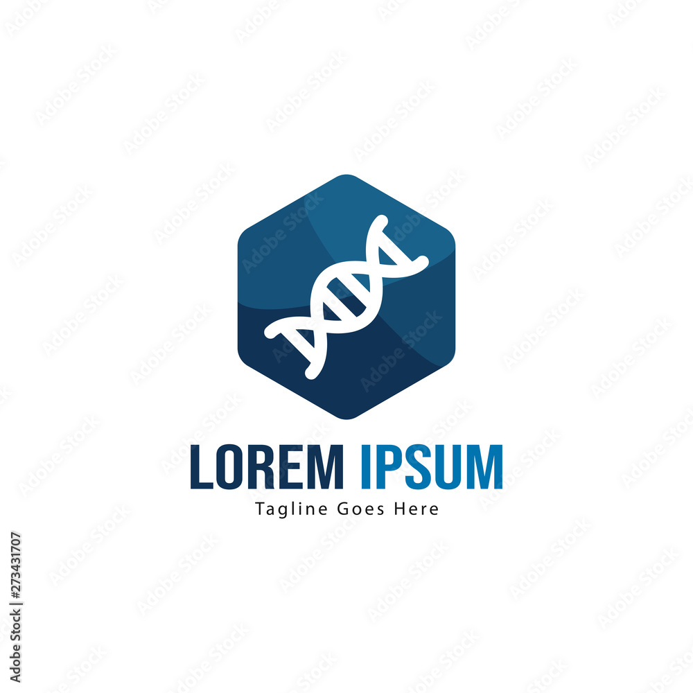 DNA logo template design with frame. minimalist DNA logo vector illustration DNA logo template design with frame. minimalist DNA logo vector illustration