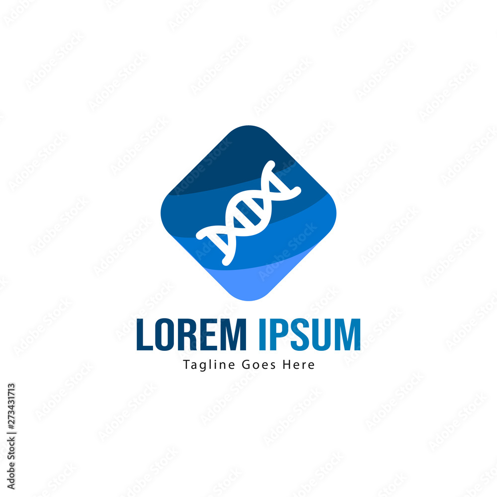 DNA logo template design with frame. minimalist DNA logo vector illustration DNA logo template design with frame. minimalist DNA logo vector illustration