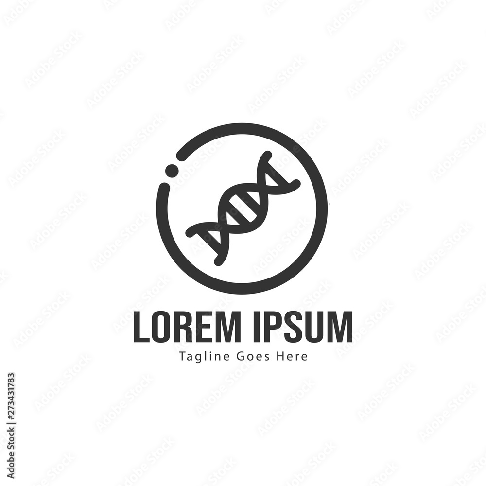 DNA logo template design with frame. minimalist DNA logo vector illustration DNA logo template design with frame. minimalist DNA logo vector illustration