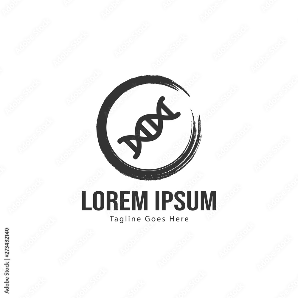 DNA logo template design with frame. minimalist DNA logo vector illustration DNA logo template design with frame. minimalist DNA logo vector illustration