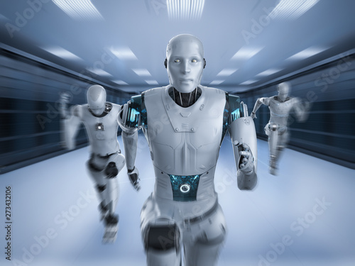 robot running with speed