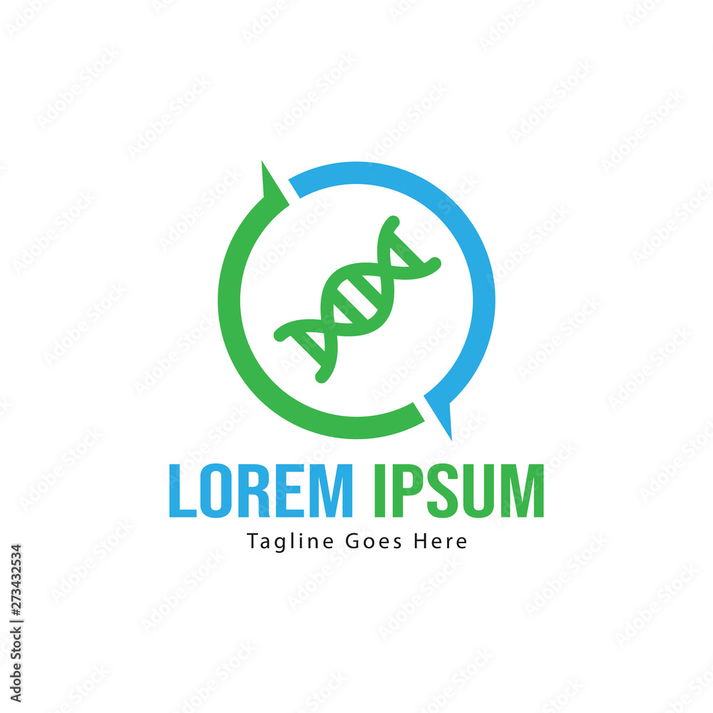 DNA logo template design with frame. minimalist DNA logo vector illustration DNA logo template design with frame. minimalist DNA logo vector illustration