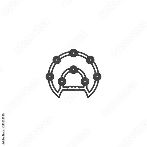 Tambourine music instrument icon vector