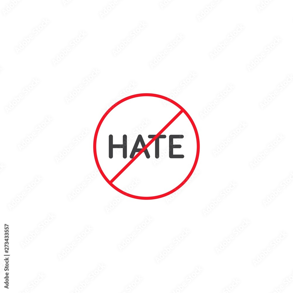 No hate sign icon vector No hate sign icon vector