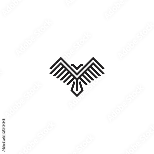 Abstract bird line. Vector logo icon template 3