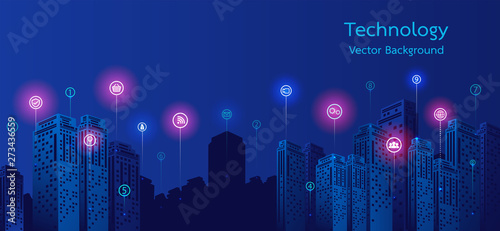City technology icons. vector illustration.