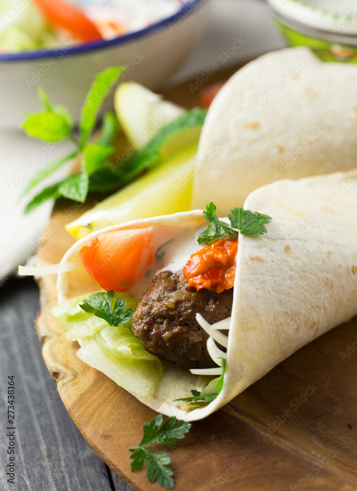 Lamb kofta wraps Lamb kofta wraps