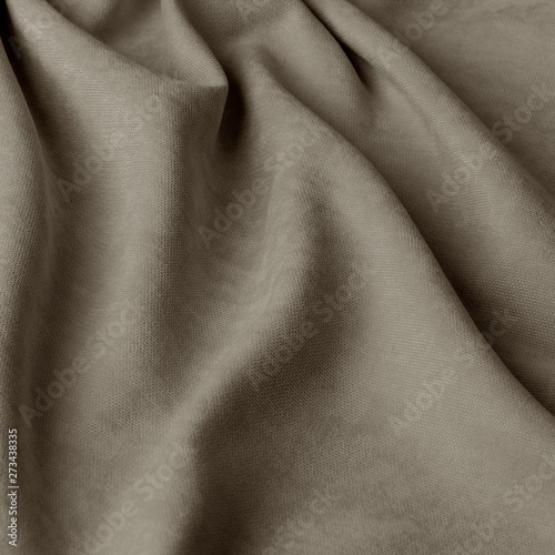 Monochrome decorative fabric velour dark grey. Fabric with natural texture. Velour textiles. Cloth backdrop