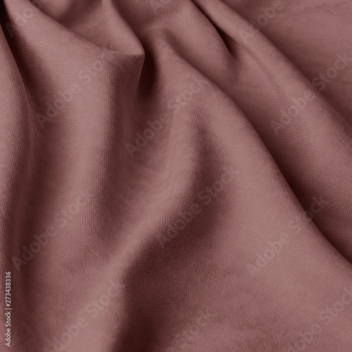 Monochrome decorative fabric velour purple. Fabric with natural texture. Velour textiles. Cloth backdrop