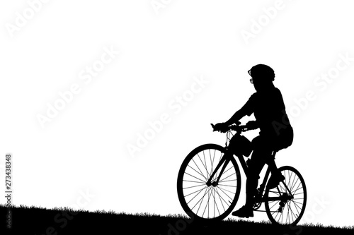 silhouette cyclists bicycle riders on white background.