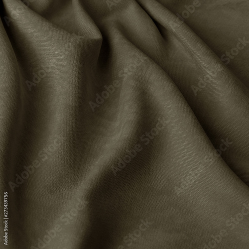 Monochrome decorative fabric velour brown. Fabric with natural texture. Velour textiles. Cloth backdrop